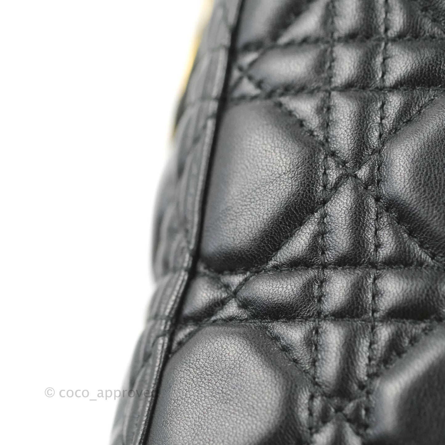 Christian Dior Medium Lady Dior Black Lambskin Gold Hardware