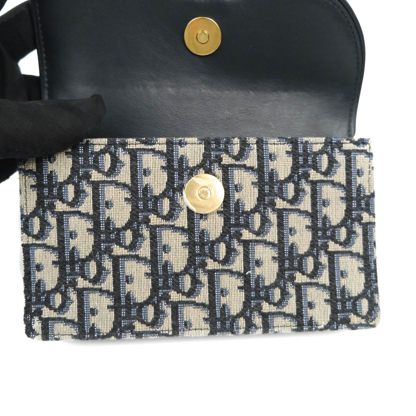 Christian Dior Blue Dior Oblique Jacquard Saddle Belt Pouch