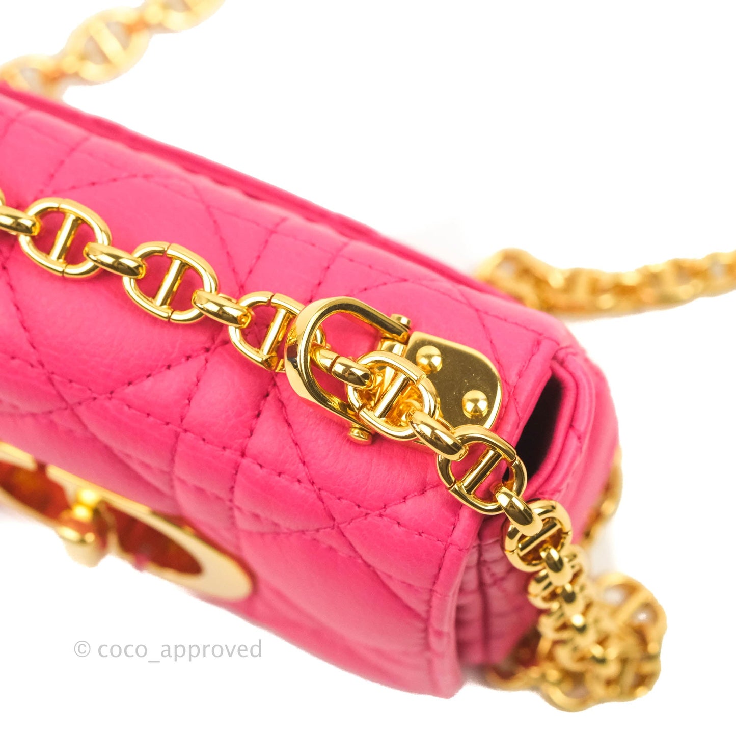 Christian Dior Micro Caro Bag Pink Gold Hardware