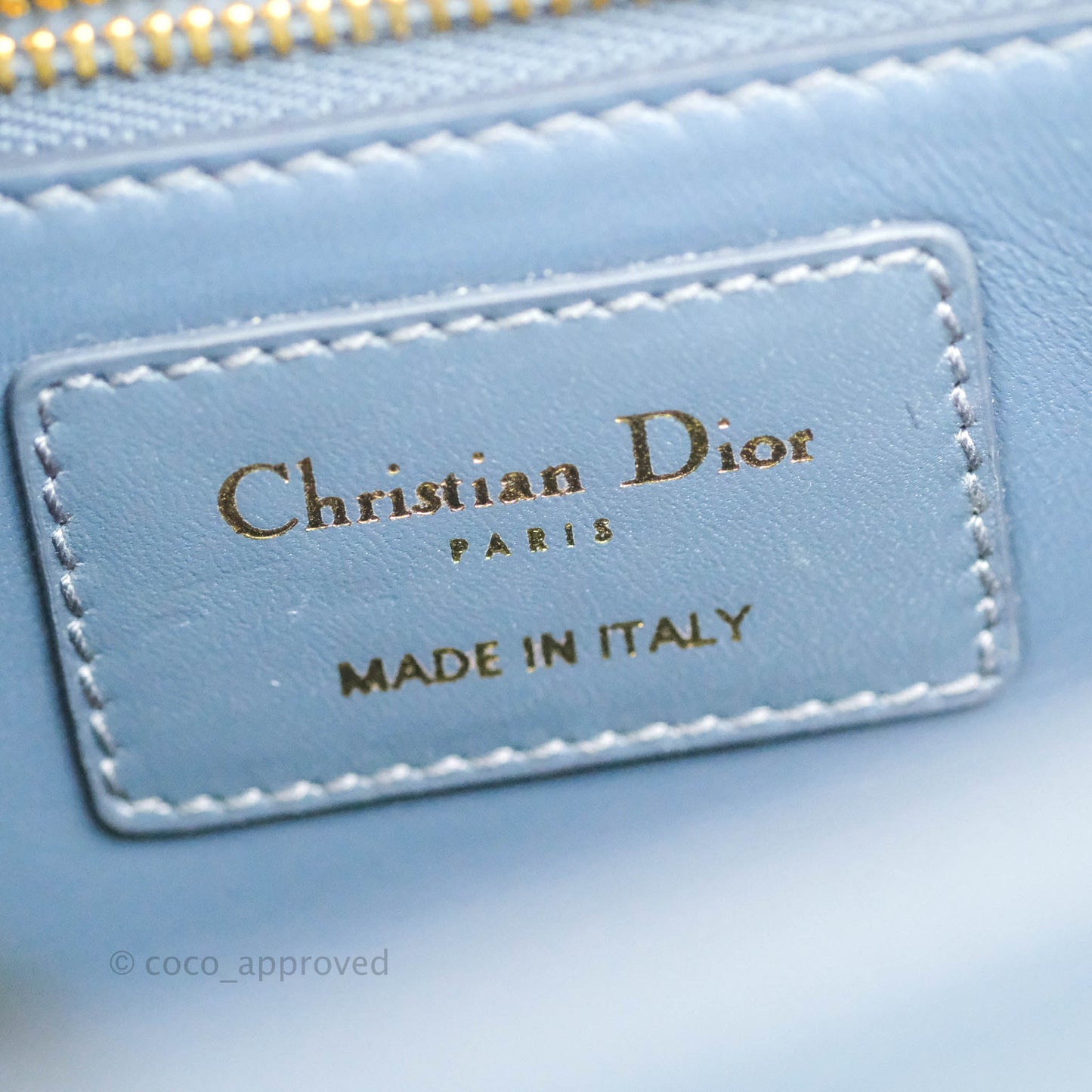 Christian Dior 30 Montaigne Bag Blue Calfskin Gold Hardware