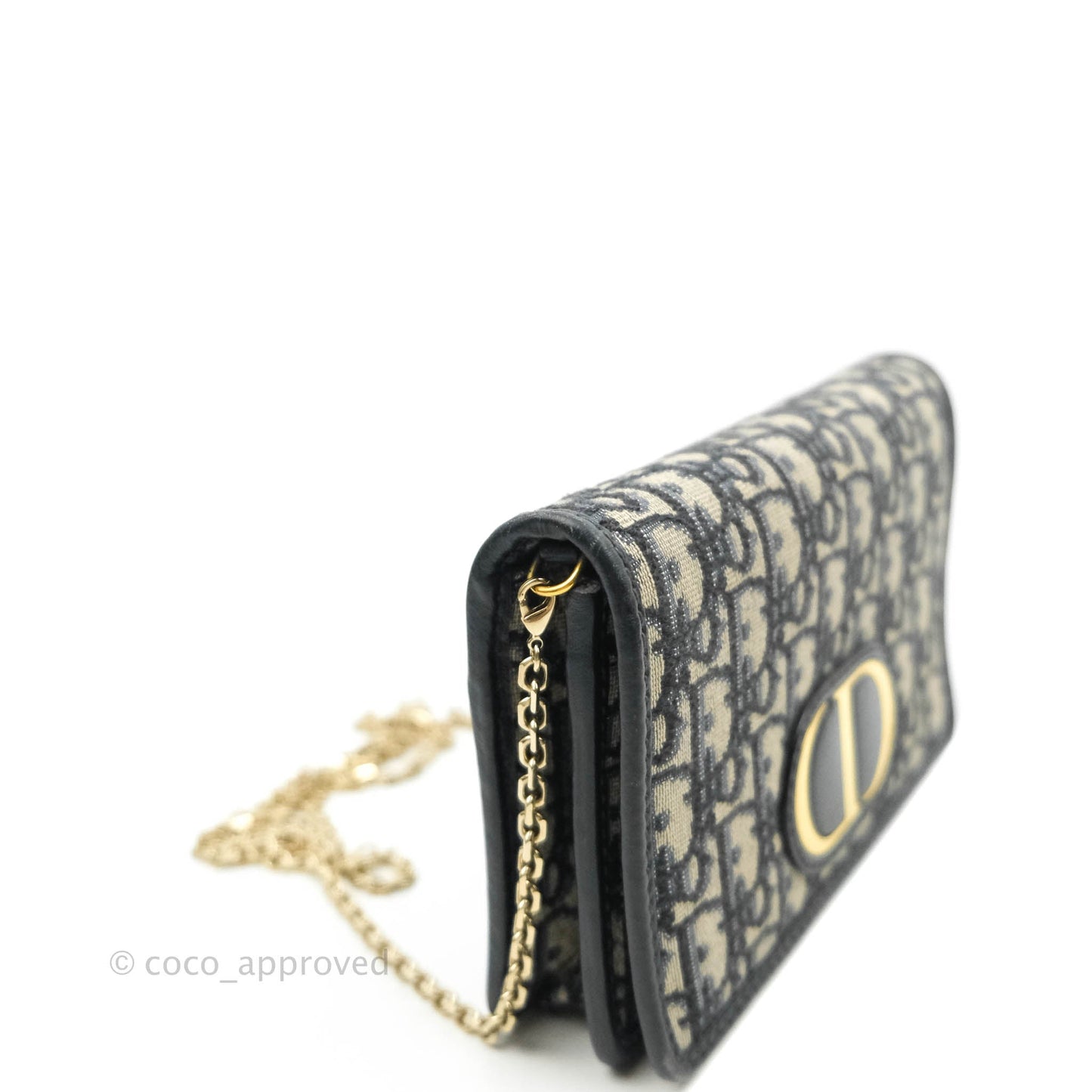 Christian Dior 30 Montaigne Blue Oblique Jacquard 2-in-1 Pouch