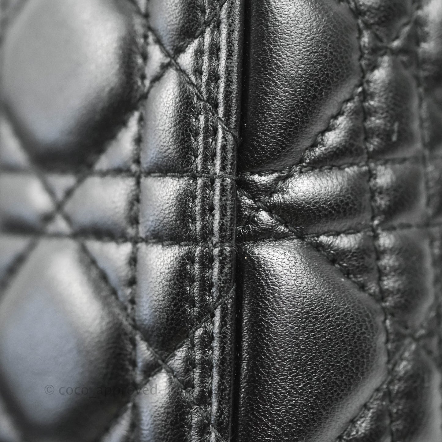 Christian Dior Medium Lady Dior Black Lambskin Gold Hardware