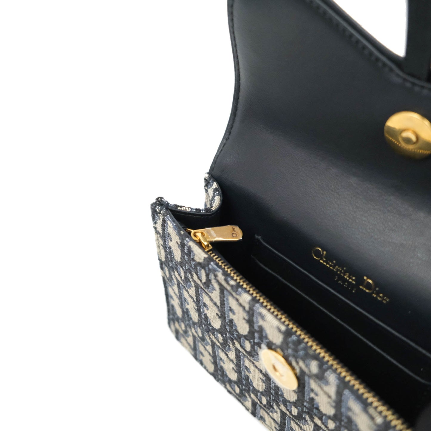 Christian Dior Blue Dior Oblique Jacquard Saddle Belt Pouch