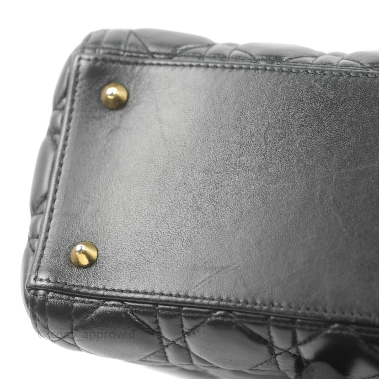Christian Dior Medium Lady Dior Black Lambskin Gold Hardware