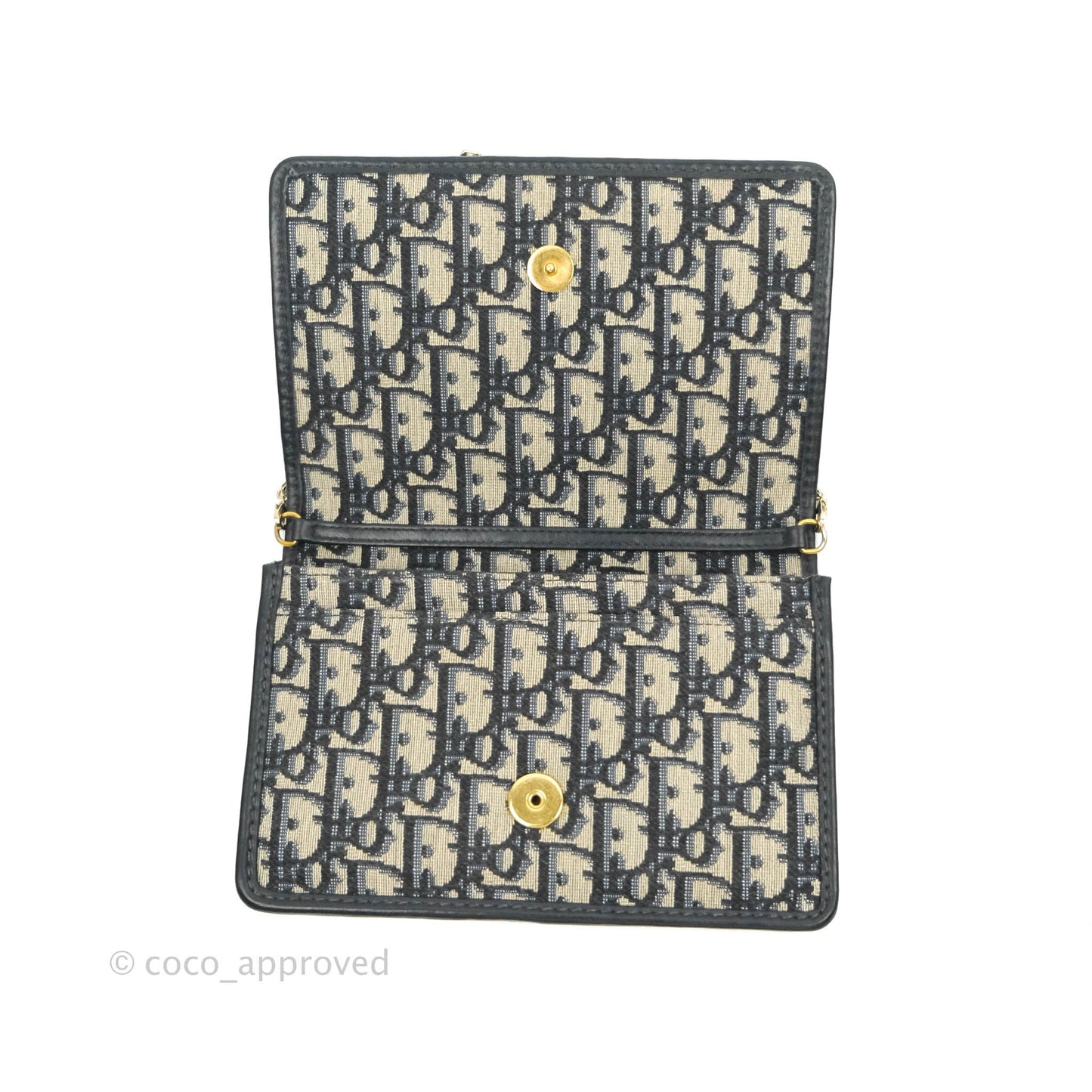Christian Dior 30 Montaigne Blue Oblique Jacquard 2-in-1 Pouch