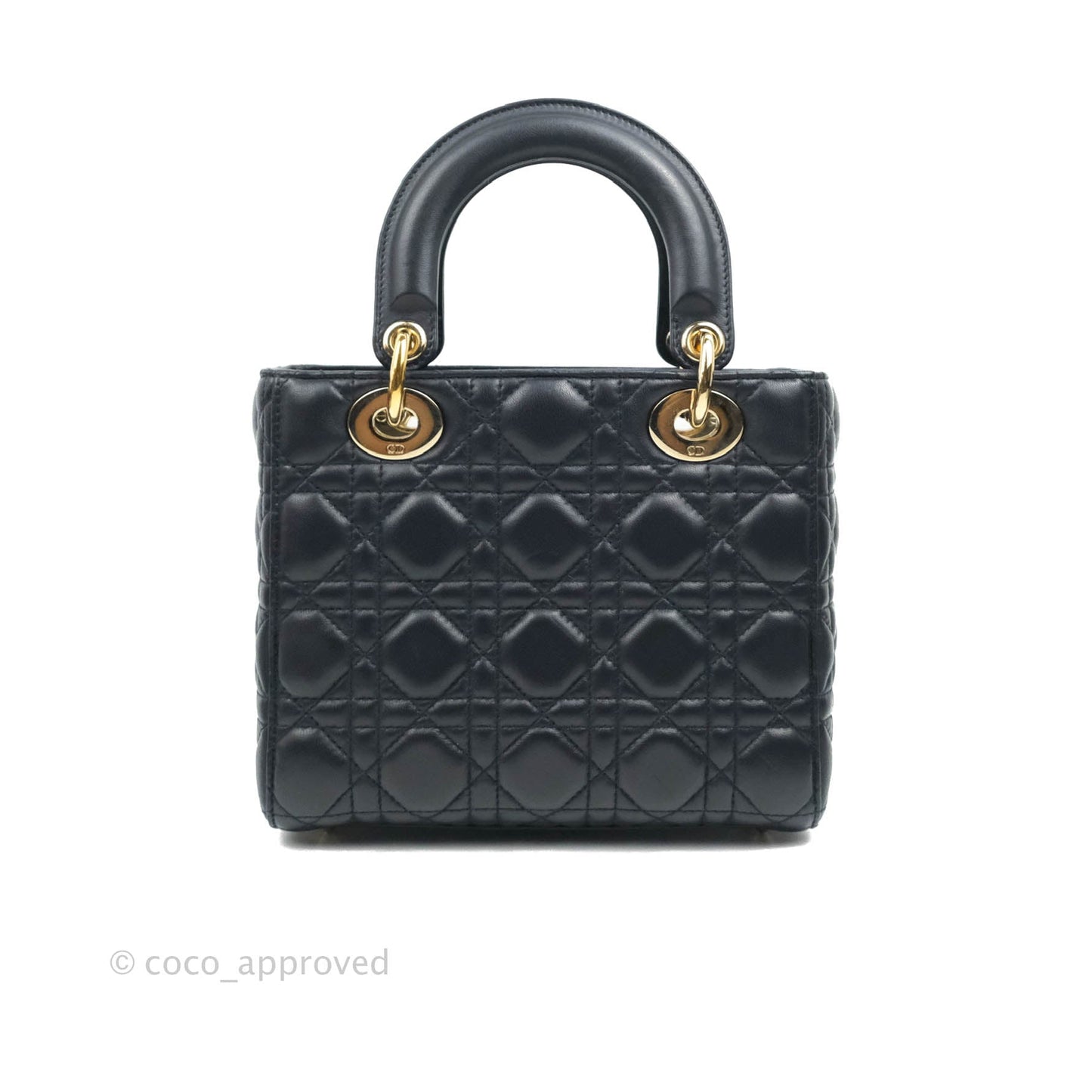 Christian Dior My ABCDior Lady Dior Navy Lambskin Gold Hardware with Twilly
