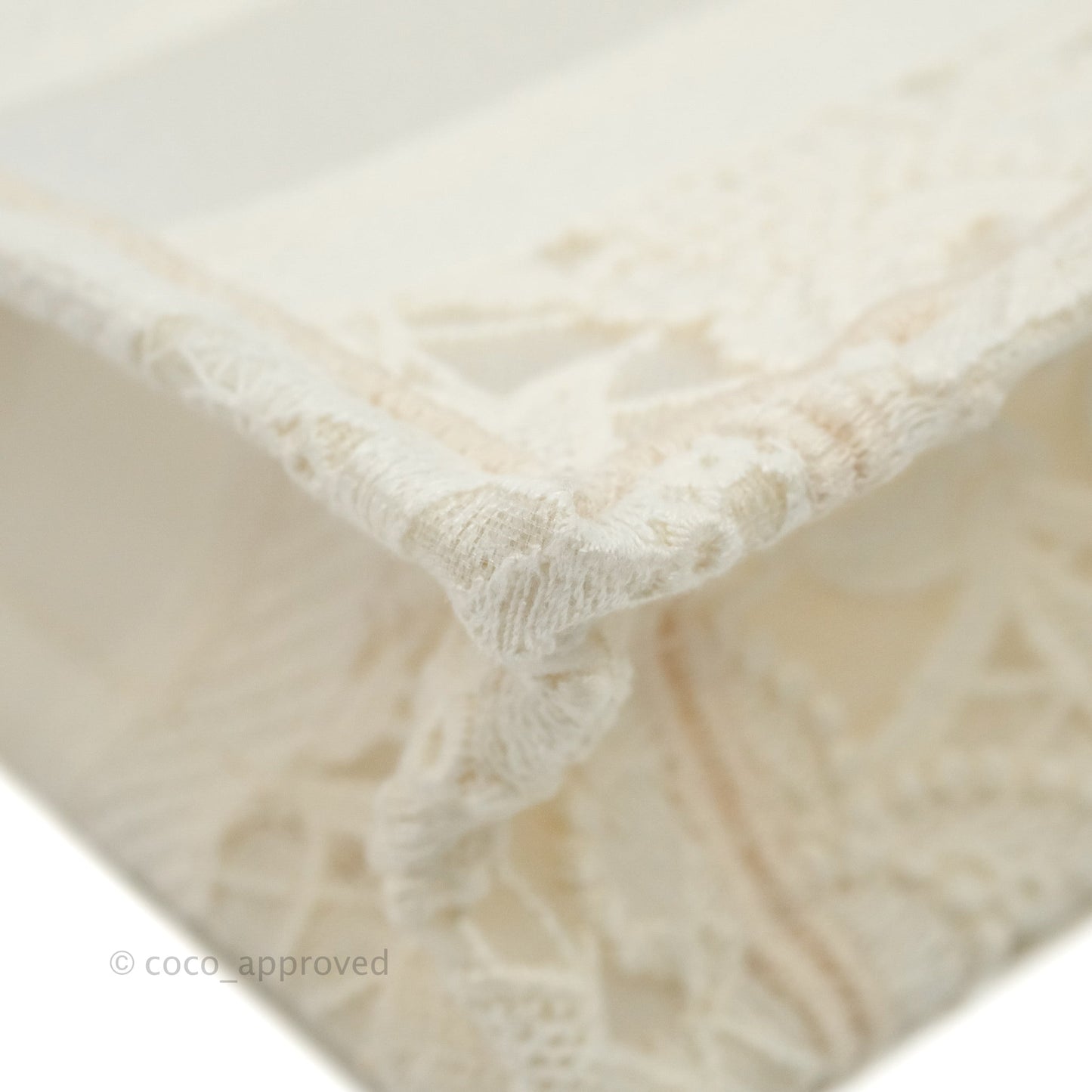 Dior Mini Book Tote Natural Macramé-Effect Embroidery
