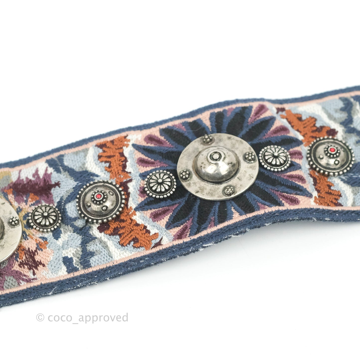 Christian Dior Canvas Embroidered Studded KaleiDiorscopic Shoulder Strap Multicolor