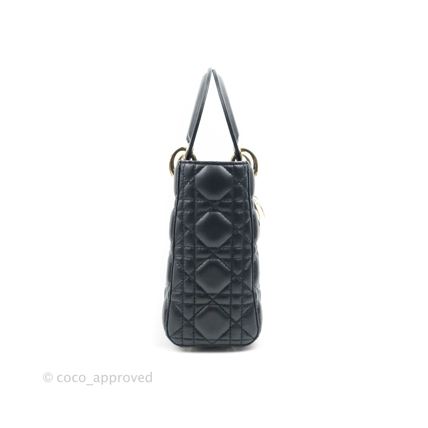 Christian Dior My ABCDior Lady Dior Navy Lambskin Gold Hardware with Twilly