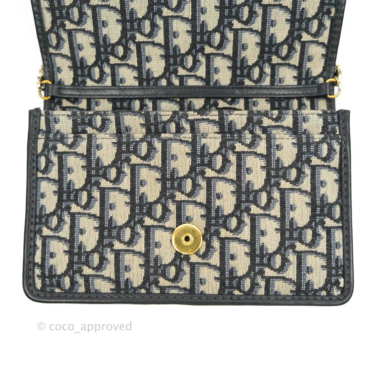 Christian Dior 30 Montaigne Blue Oblique Jacquard 2-in-1 Pouch