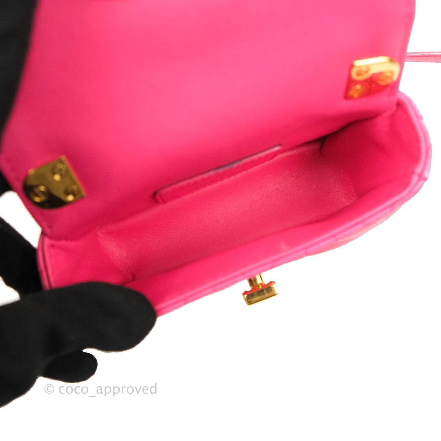 Christian Dior Micro Caro Bag Pink Gold Hardware