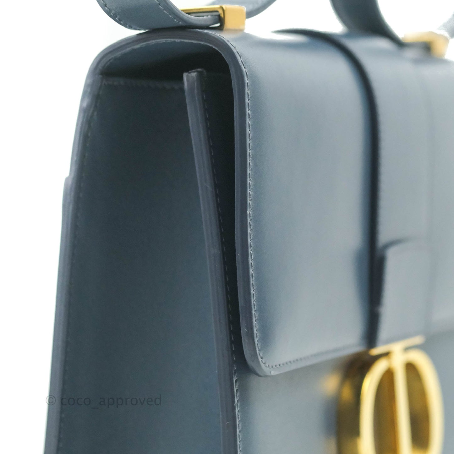 Christian Dior 30 Montaigne Bag Blue Calfskin Gold Hardware