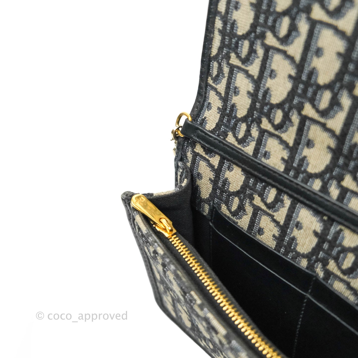 Christian Dior 30 Montaigne Blue Oblique Jacquard 2-in-1 Pouch