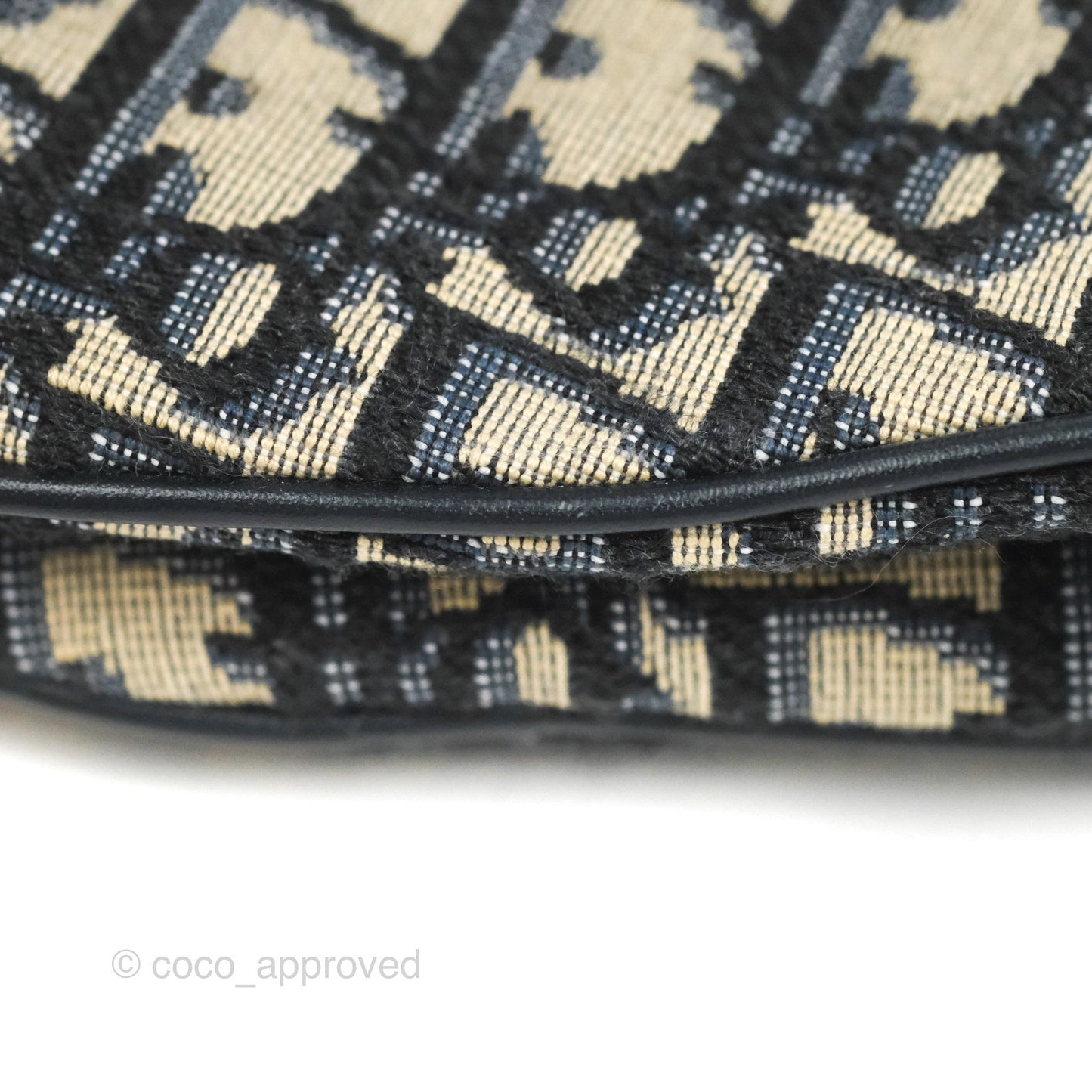 Christian Dior Mini Saddle Bag Blue Oblique Jacquard Gold Hardware