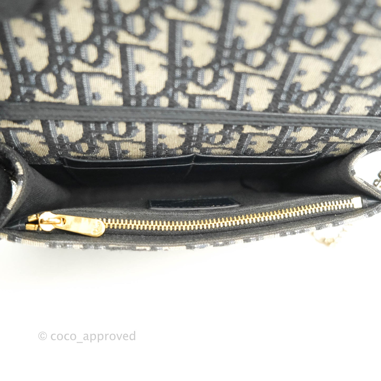 Christian Dior 30 Montaigne Blue Oblique Jacquard 2-in-1 Pouch