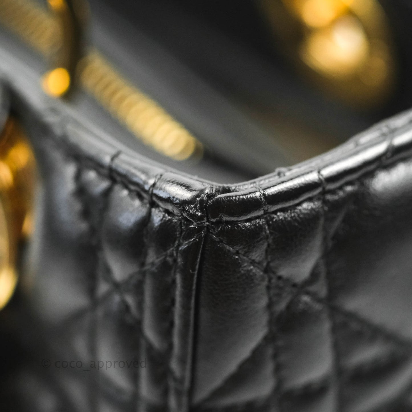 Christian Dior Medium Lady Dior Black Lambskin Gold Hardware