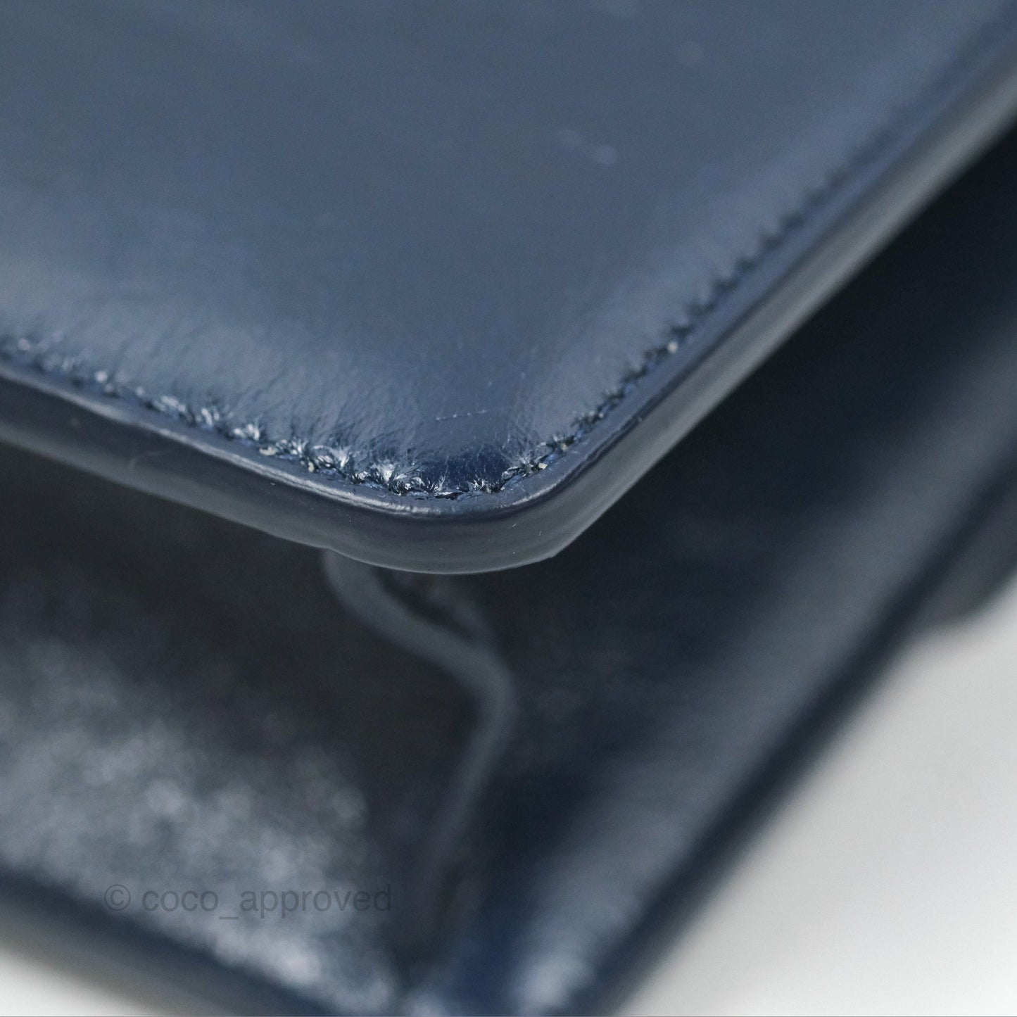 Dior 30 Montaigne Bag Navy Shiny Crinkled Lambskin
