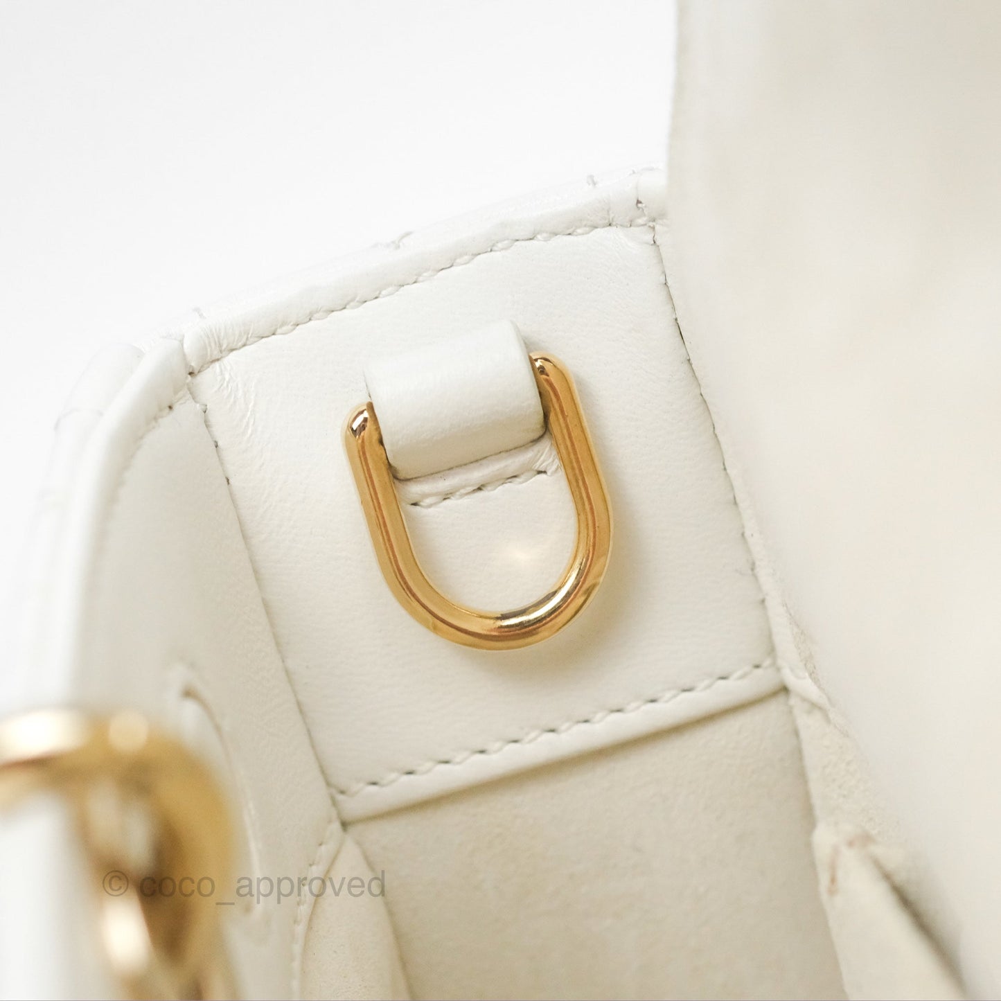 Christian Dior Small Lady D-Joy Bag Latte Lambskin Cannage Gold Hardware