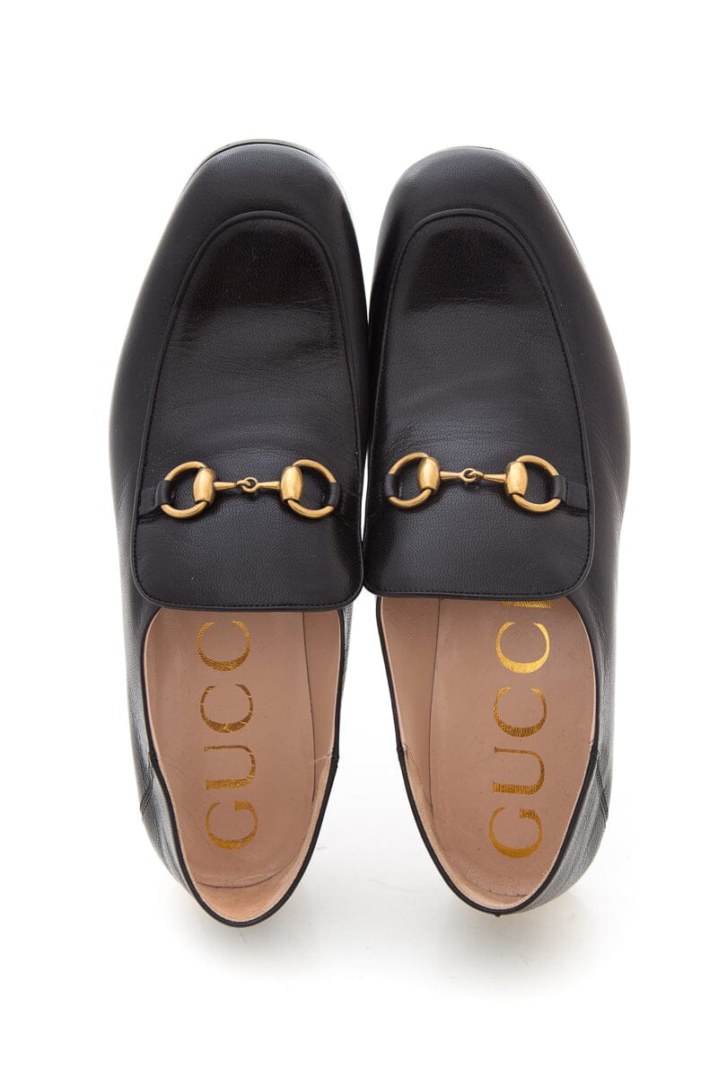 Gucci Black Horsebit & Rhinestone Detail Loafers SZ 41.5