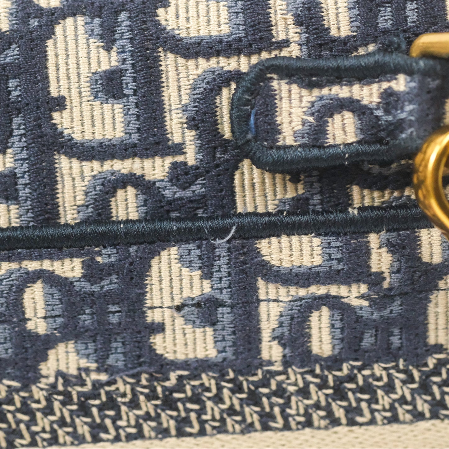Christian Dior Navy Oblique Slim Saddle Pouch