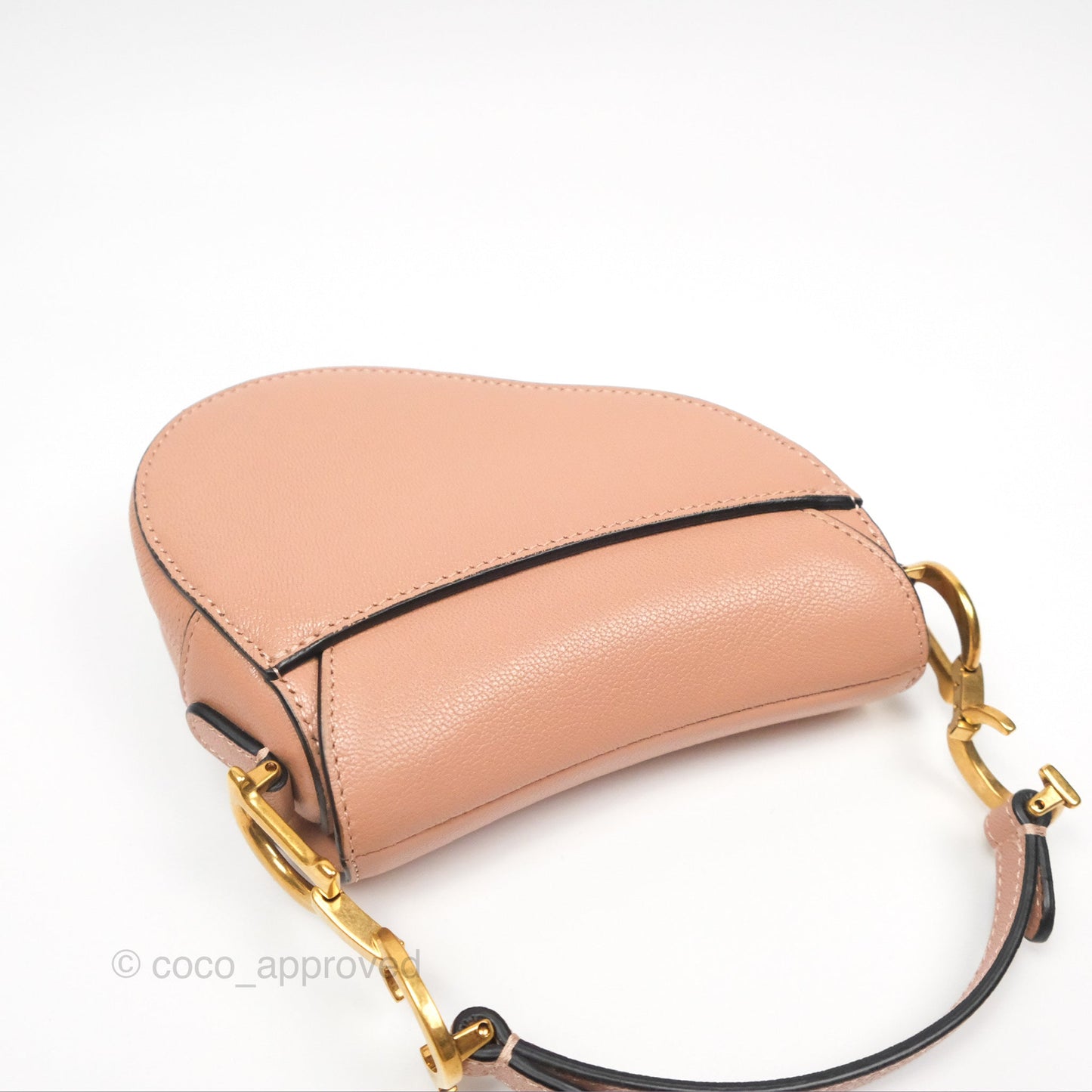 Christian Dior Micro Saddle Bag Rose des Vents Goatskin Gold Hardware