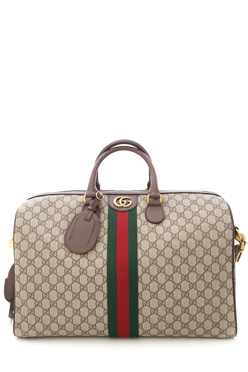 Gucci Brown Canvas Monogram Duffle Bag