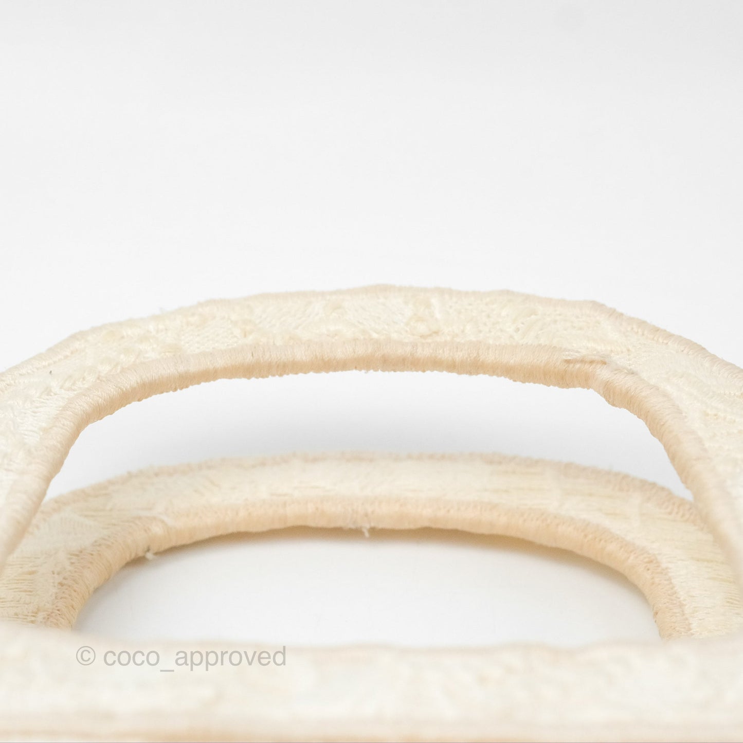 Dior Mini Book Tote Natural Macramé-Effect Embroidery