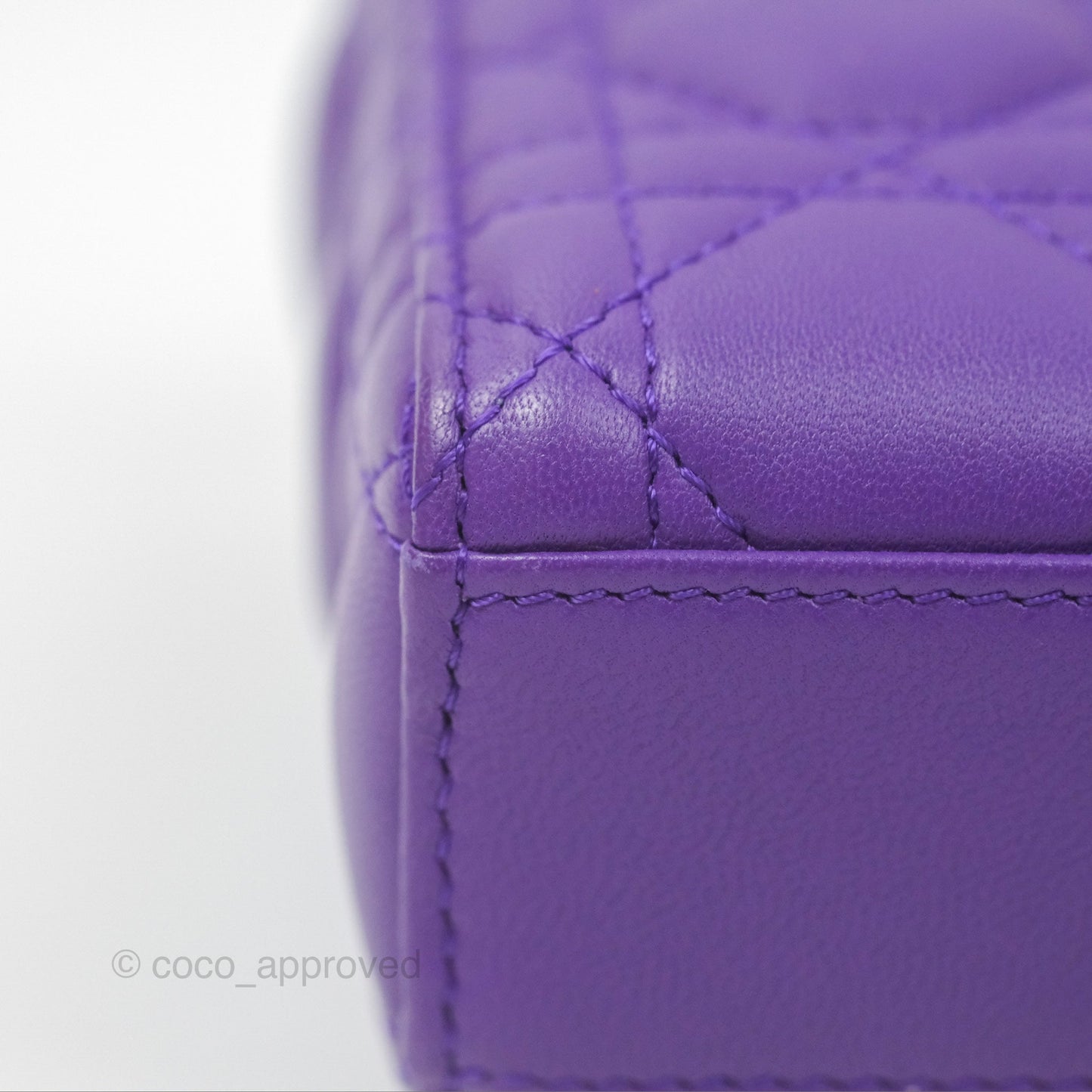 Dior Small Lady D-Joy Bag Purple Lambskin Cannage Gold Hardware