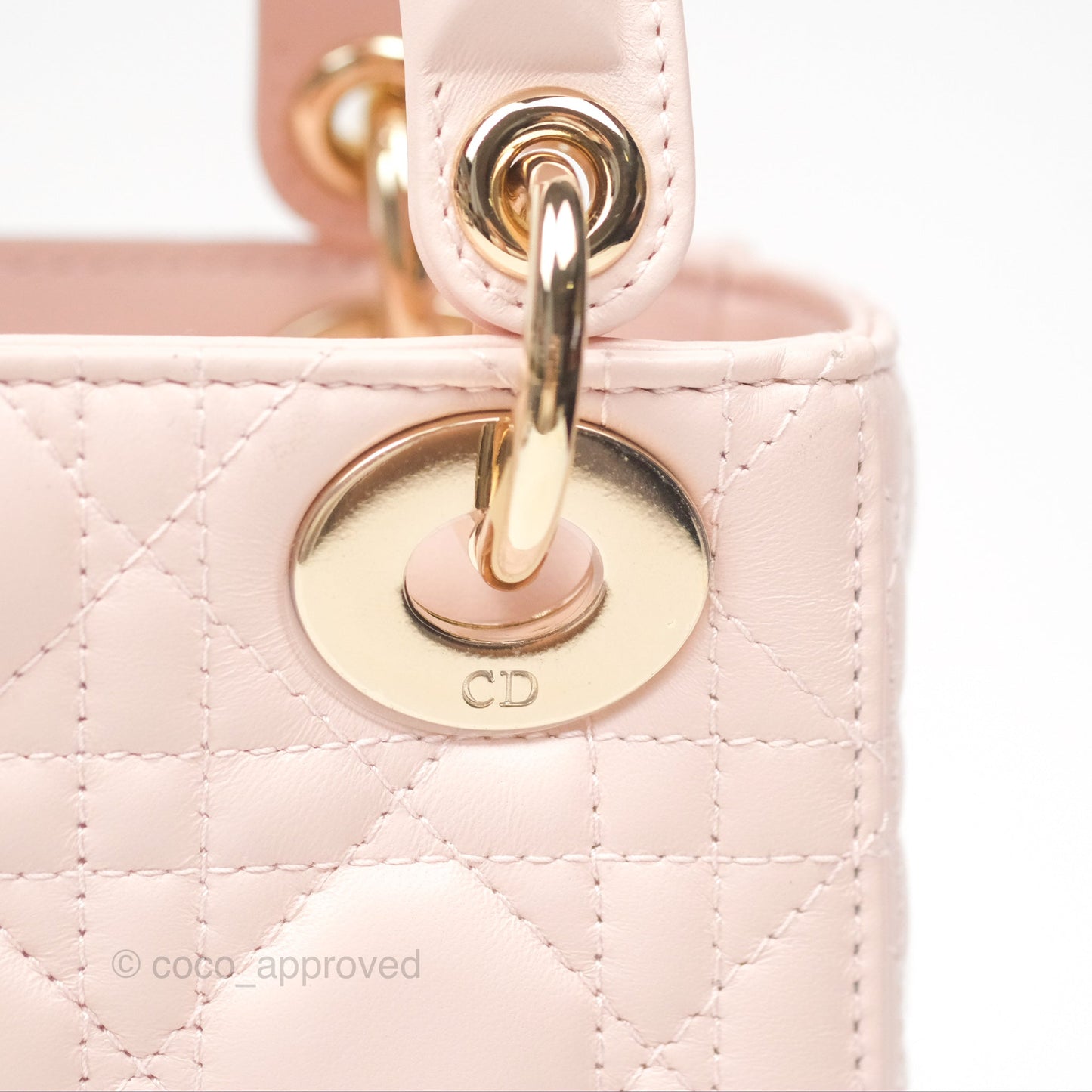 Christian Dior Mini Lady Dior Pink Lambskin Gold Hardware