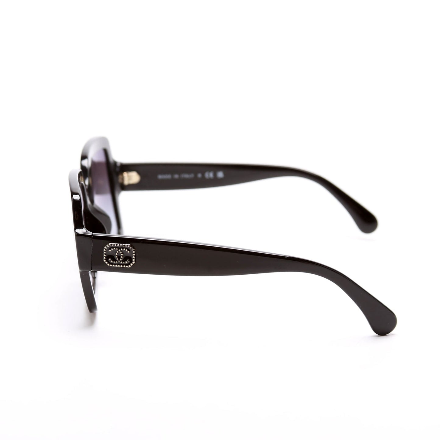 Chanel 5479-A Oversized Square Acetate Sunglasses Black