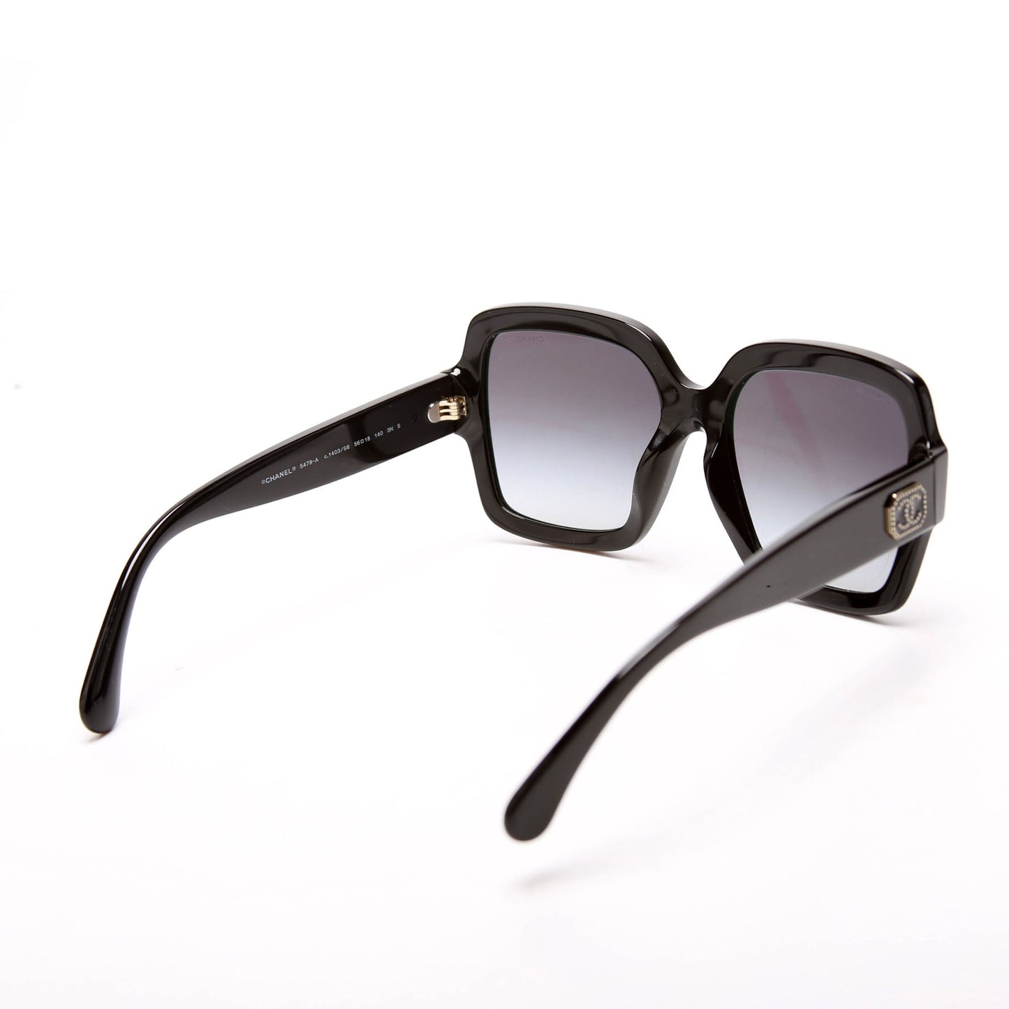 Chanel 5479-A Oversized Square Acetate Sunglasses Black