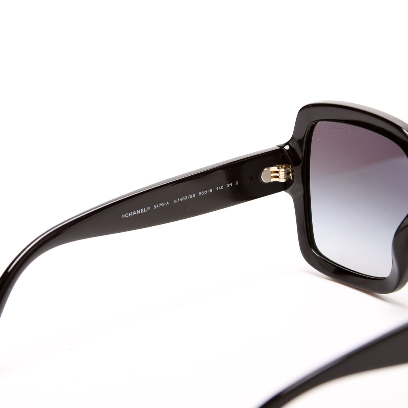 Chanel 5479-A Oversized Square Acetate Sunglasses Black