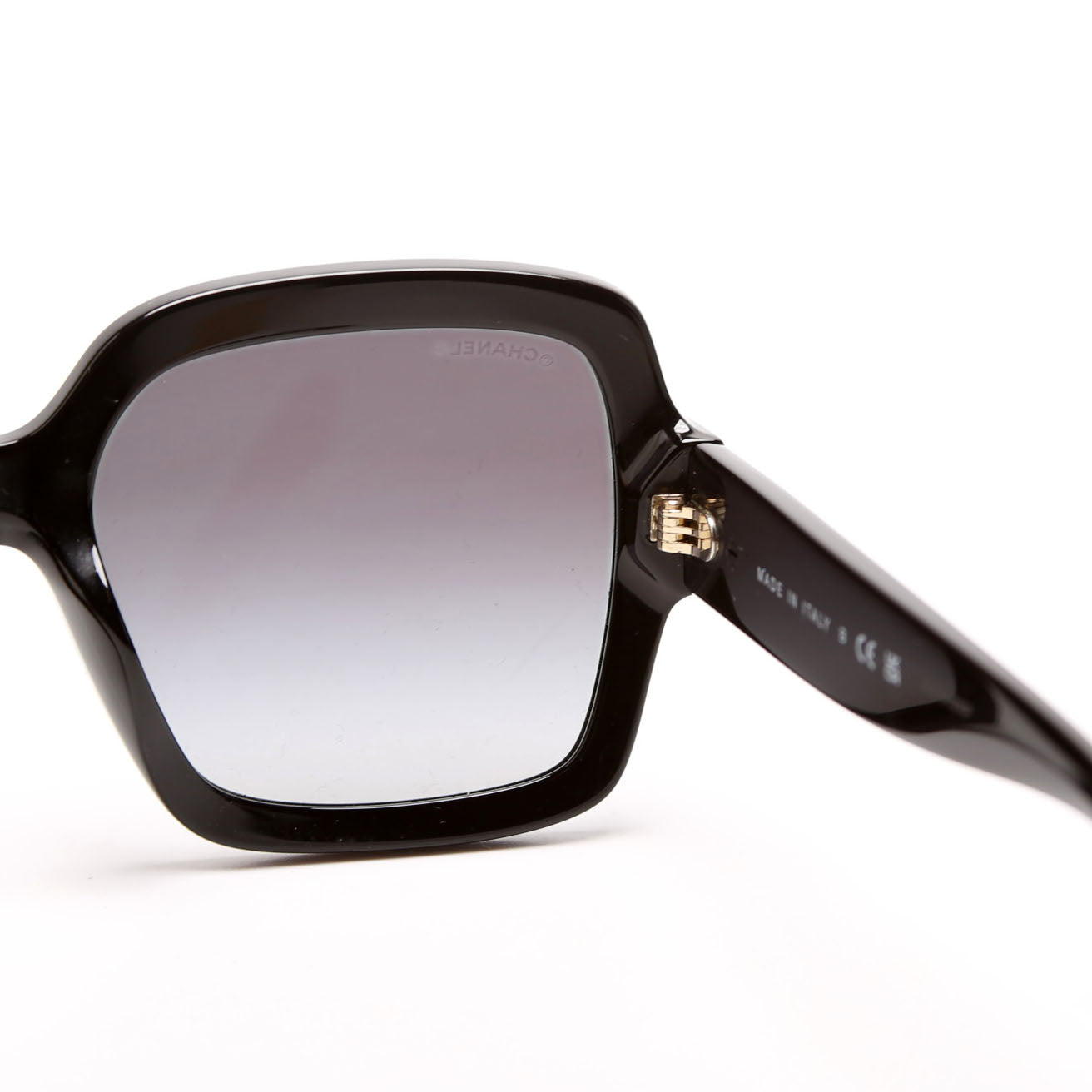 Chanel 5479-A Oversized Square Acetate Sunglasses Black