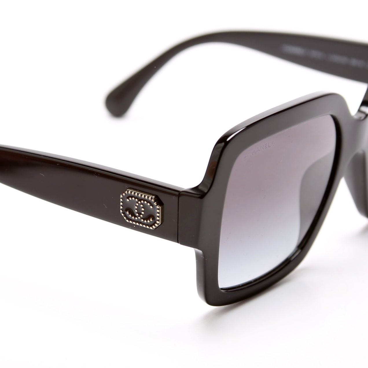 Chanel 5479-A Oversized Square Acetate Sunglasses Black