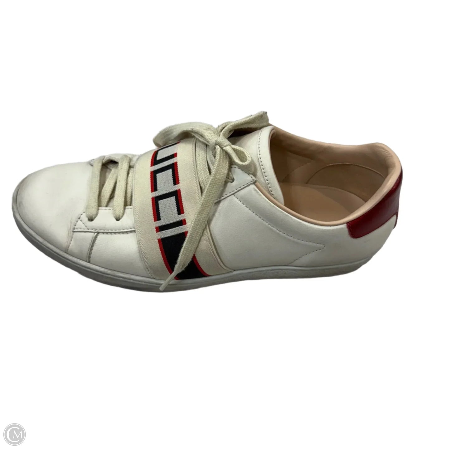 Shoes Luxury Designer By Gucci In Cream, Size: 8.5