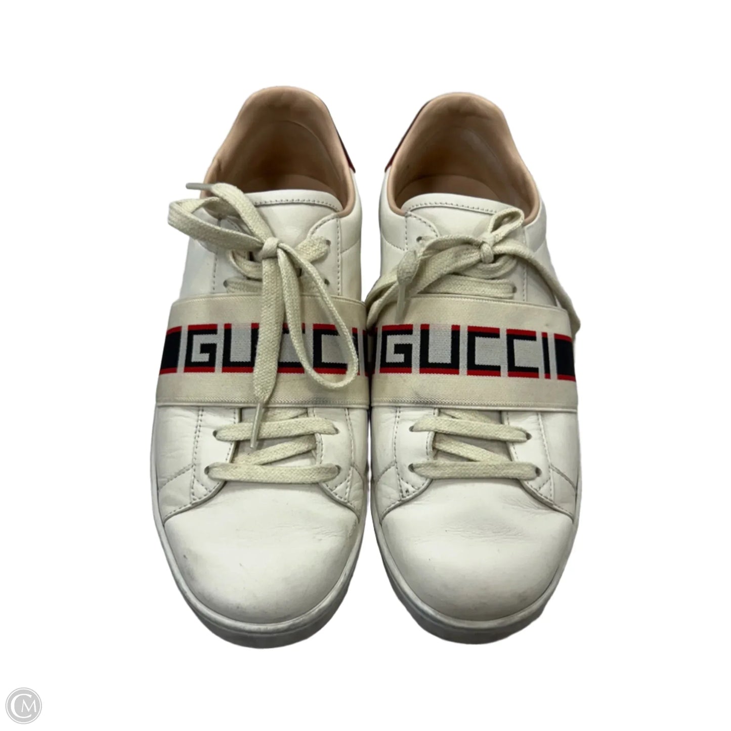 Shoes Luxury Designer By Gucci In Cream, Size: 8.5