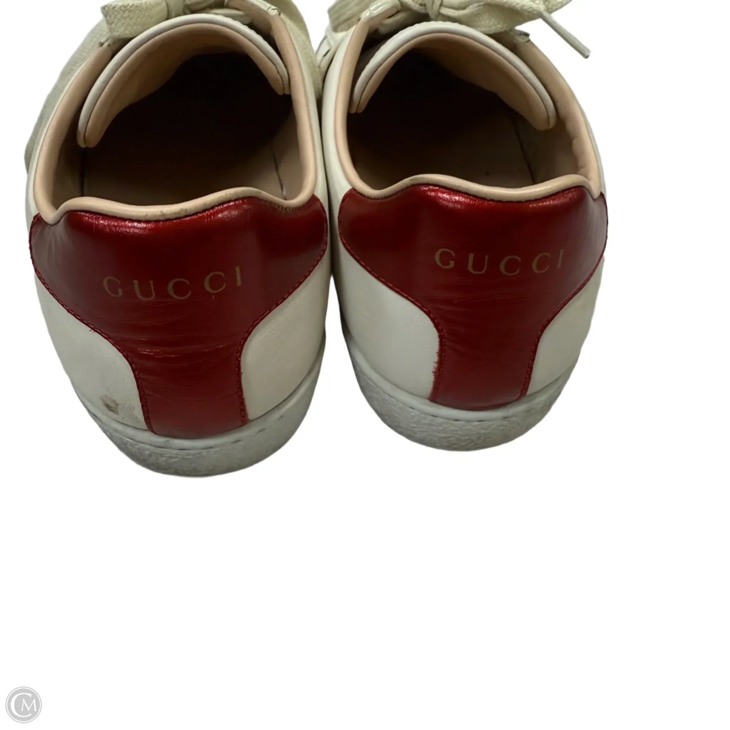Shoes Luxury Designer By Gucci In Cream, Size: 8.5