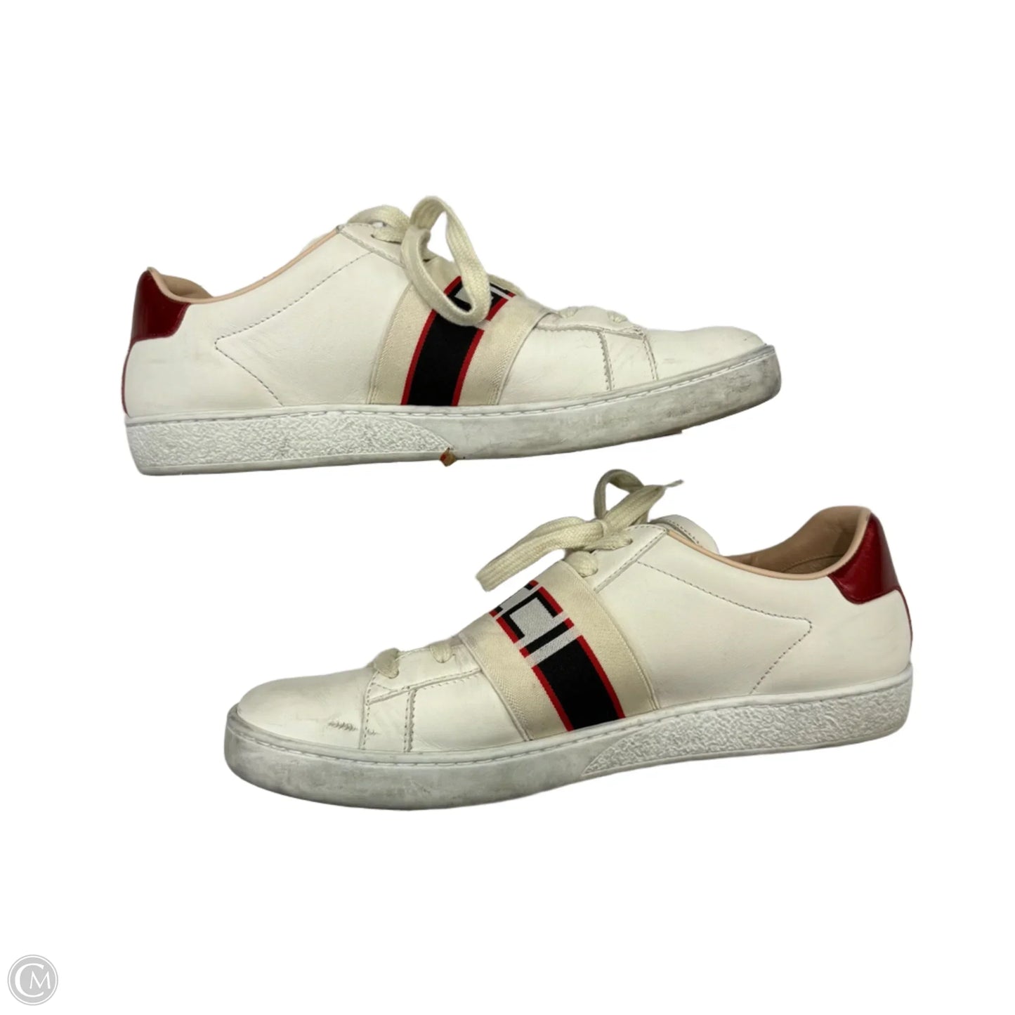 Shoes Luxury Designer By Gucci In Cream, Size: 8.5