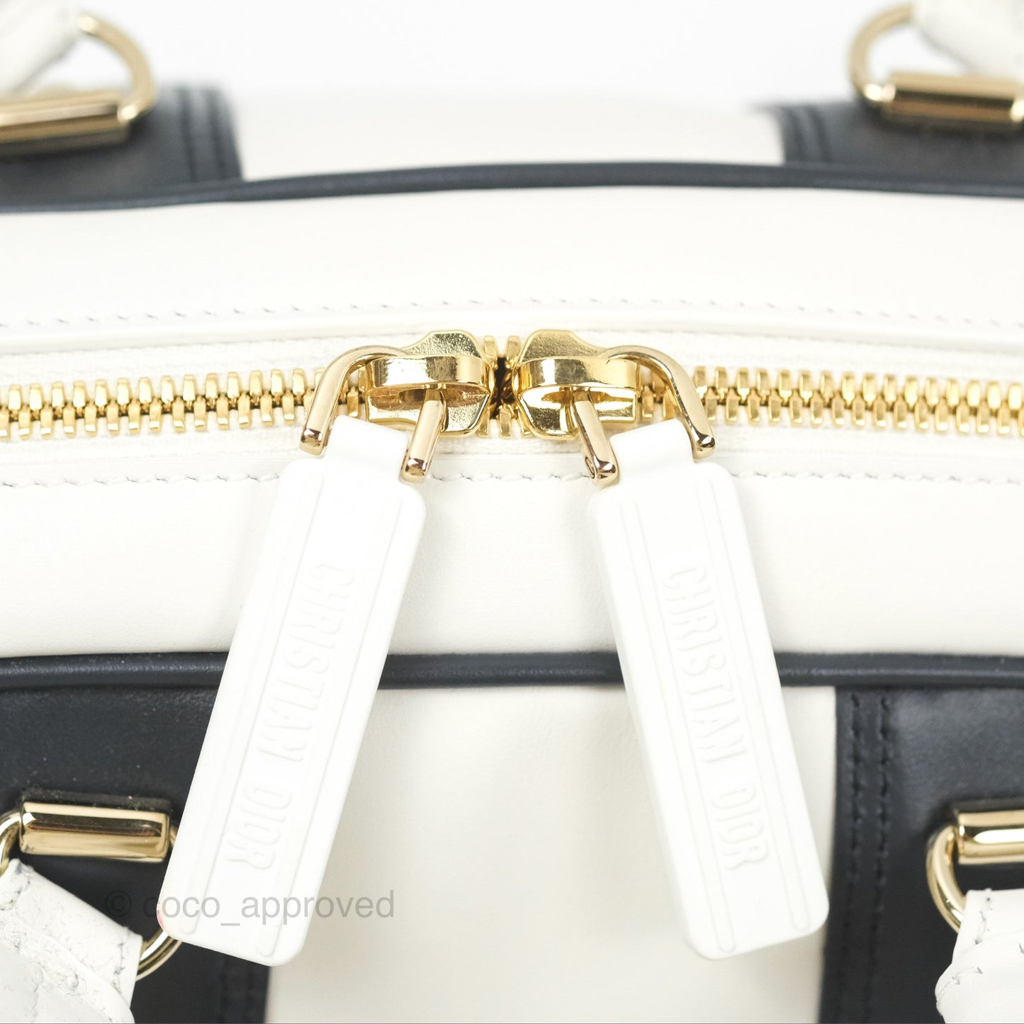 Dior Small Dior Vibe Zip Bowling Bag White Navy