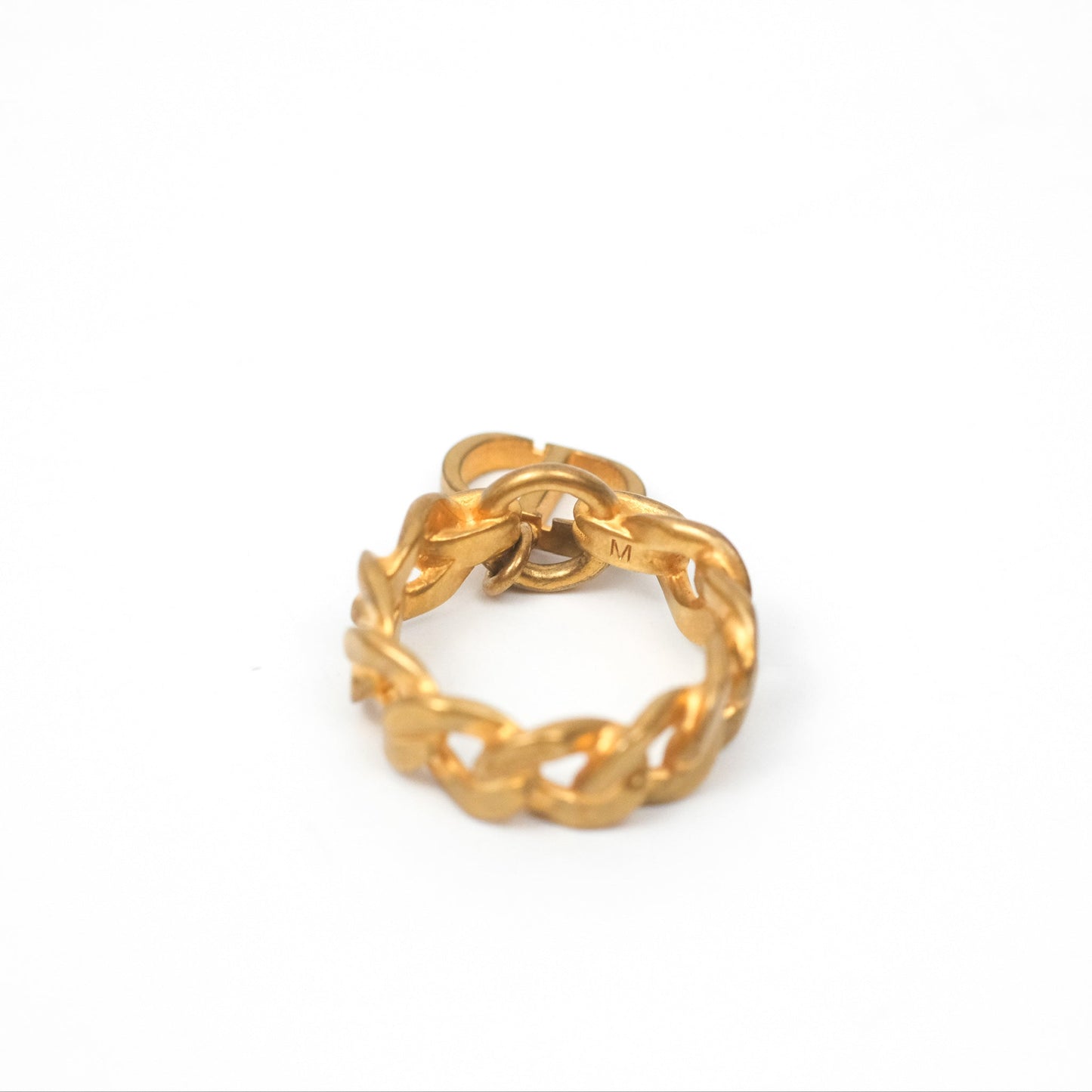 Christian Dior Chain Drop CD Logo Ring Size M