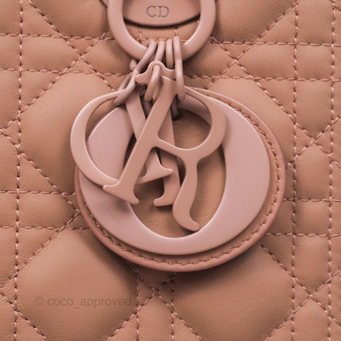 Christian Dior Medium Lady Dior Blush Ultramatte Cannage Calfskin