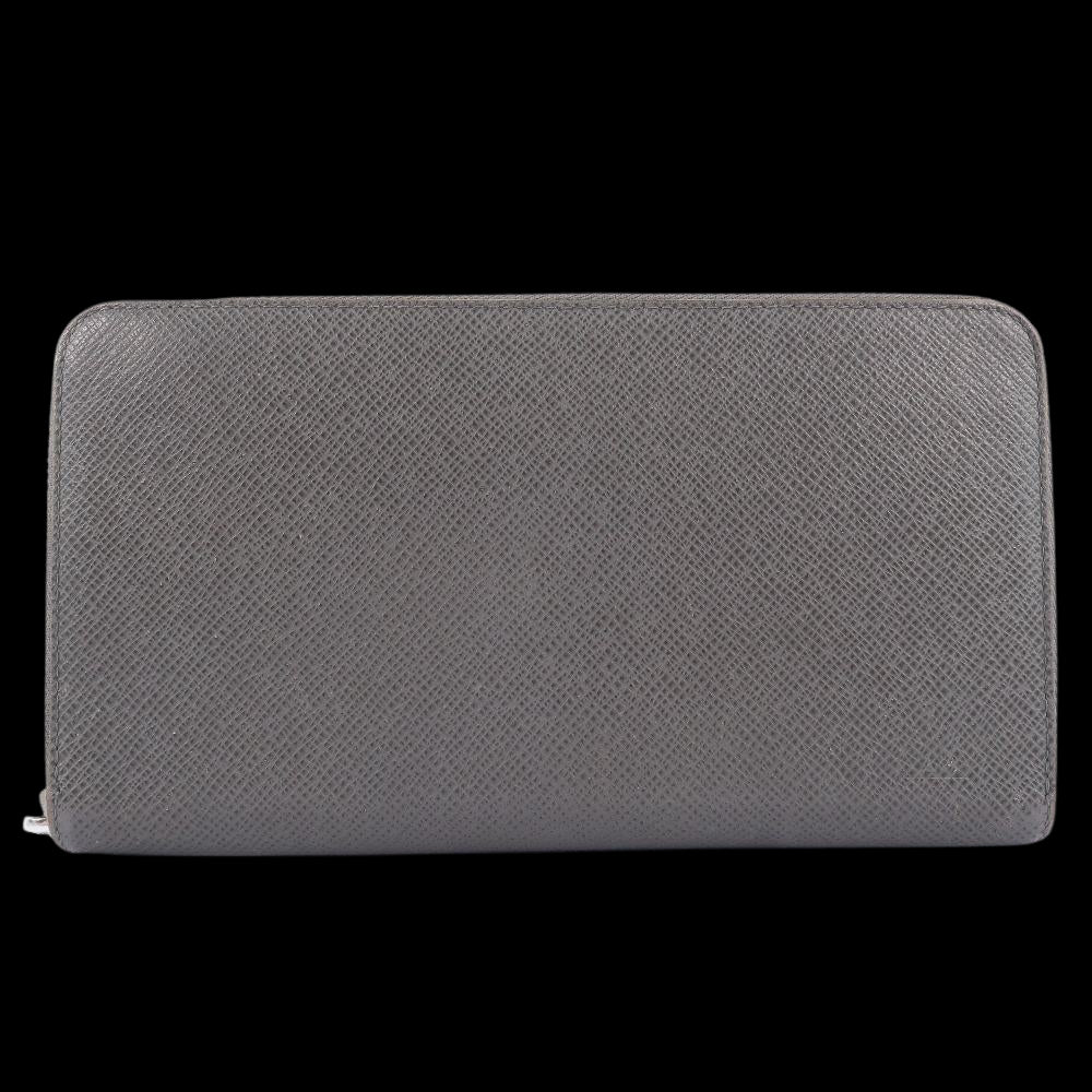 Louis Vuitton Gray Leather Zippy organizer wallet accessories