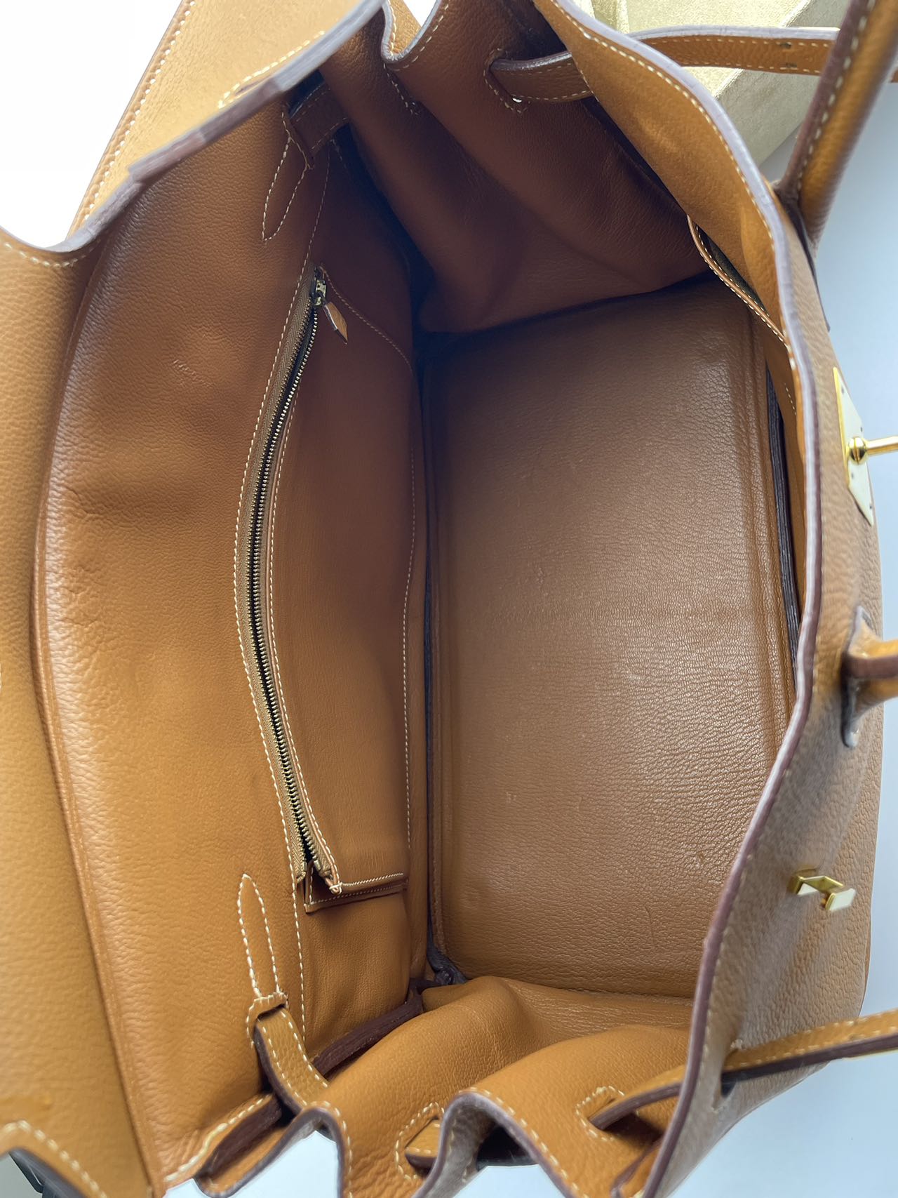 Hermes Birkin 35 in gold vintage Togo leather