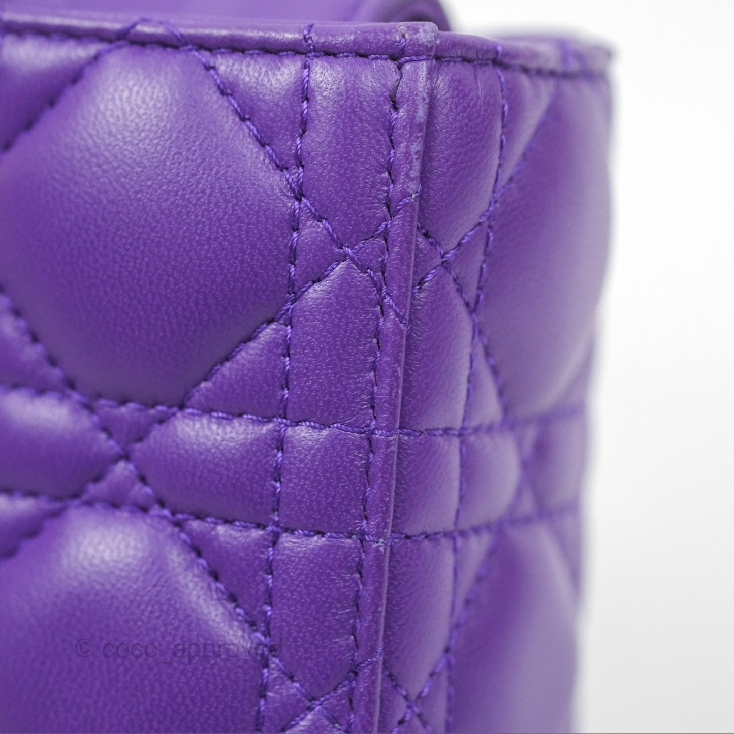 Dior Small Lady D-Joy Bag Purple Lambskin Cannage Gold Hardware