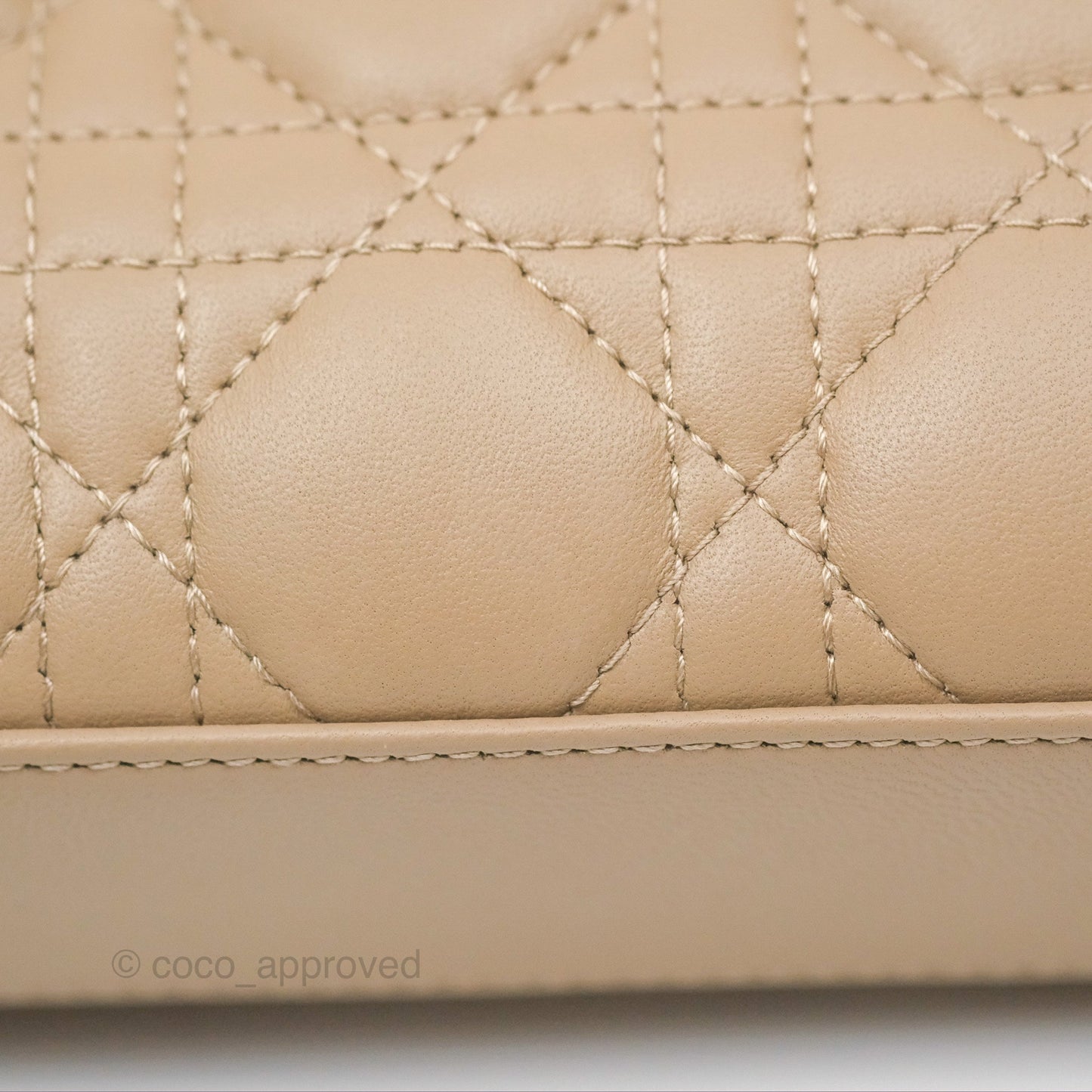 Dior Small Lady D-Joy Bag Beige Lambskin Cannage Gold Hardware
