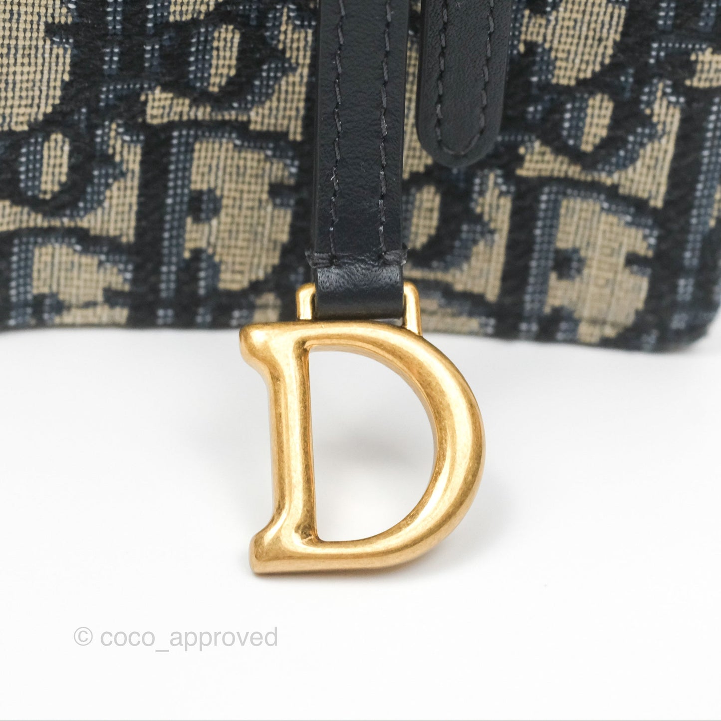 Dior Vertical Saddle Phone Holder Navy Oblique Canvas