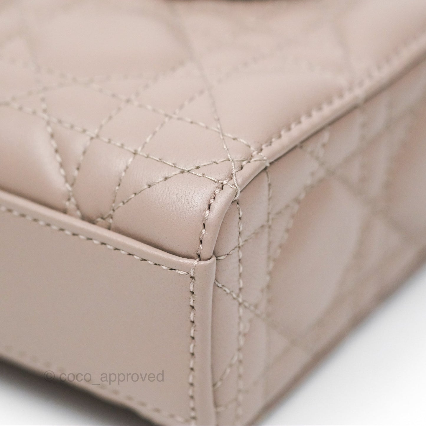 Christian Dior Medium Lady D-Joy Bag Warm Taupe Lambskin Gold Hardware