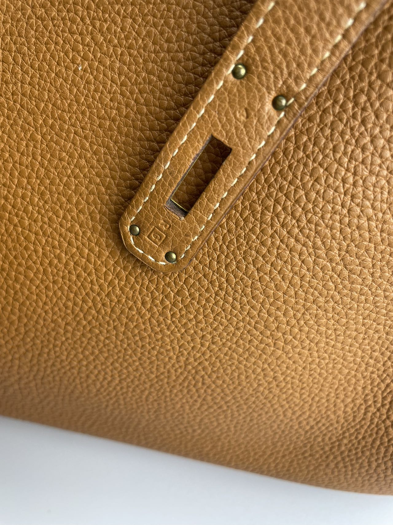 Hermes Birkin 35 in gold vintage Togo leather