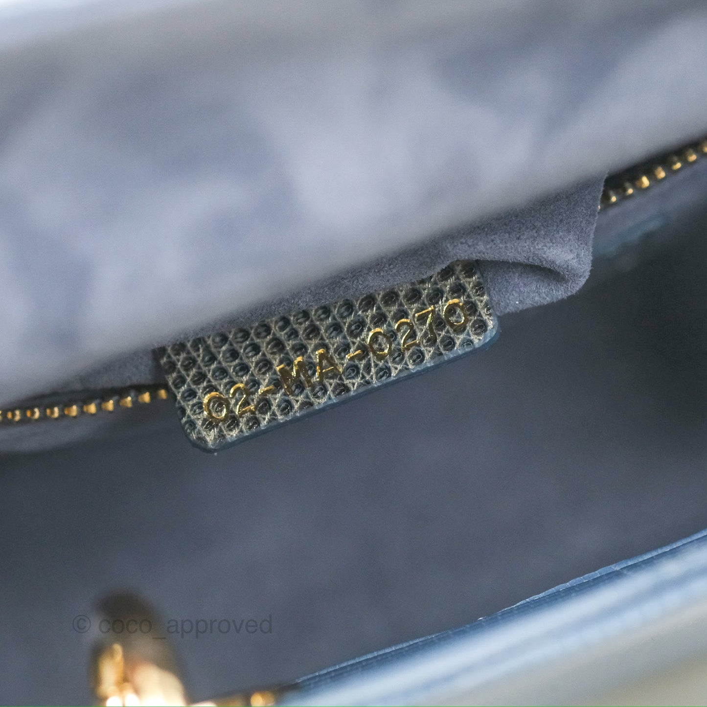 Christian Dior Mini Lady Dior Ombre Blue Lizard Gold Hardware