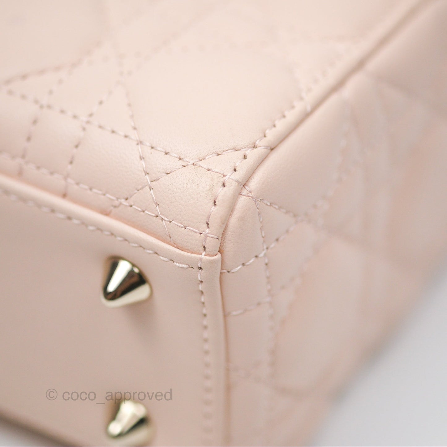 Christian Dior My ABCDior Lady Dior Pale Pink Cannage Lambskin Gold Hardware